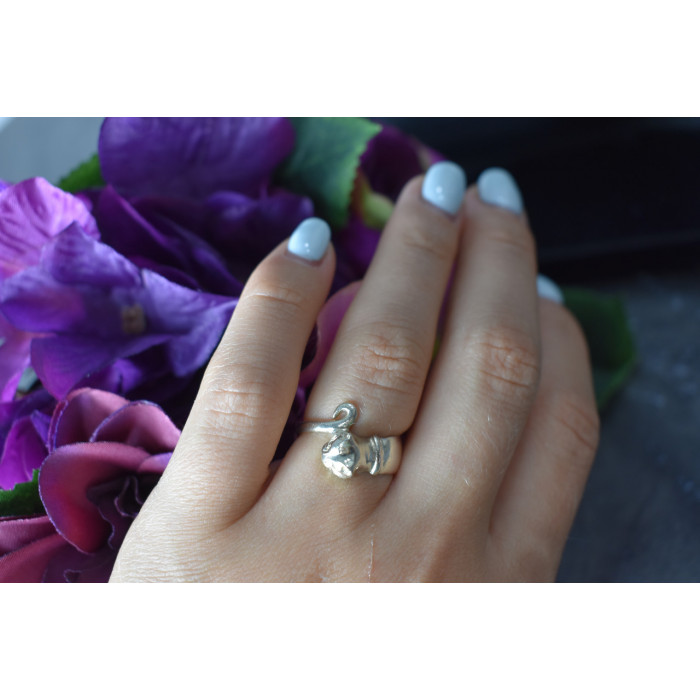 Sky Jewelry Серебряное кольцо ручной работы *Кот*