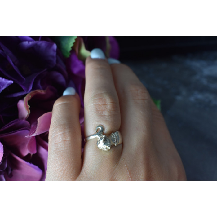 Sky Jewelry Серебряное кольцо ручной работы *Кот*
