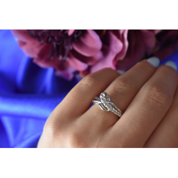 Sky Jewelry Серебряное кольцо с белой (бесцветной) Шпинелью