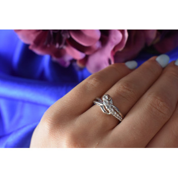 Sky Jewelry Серебряное кольцо с белой (бесцветной) Шпинелью