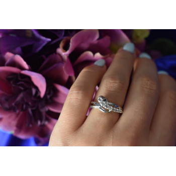 Sky Jewelry Серебряное кольцо с белой (бесцветной) Шпинелью