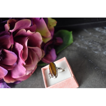 Sky Jewelry Серебряное кольцо с камнем Тигровый Глаз