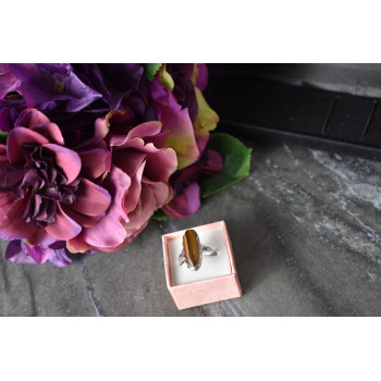 Sky Jewelry Серебряное кольцо с камнем Тигровый Глаз