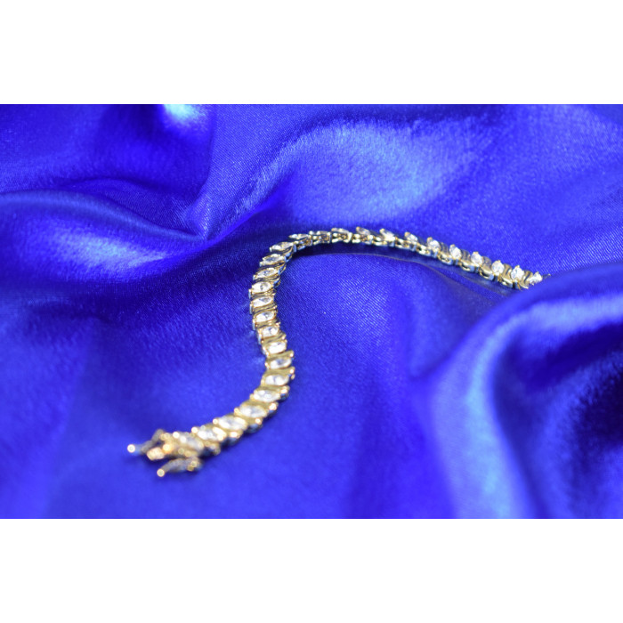 Sky Jewelry Серебряный браслет в позолоте  с фианитами