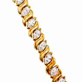 Sky Jewelry Серебряный браслет в позолоте  с фианитами