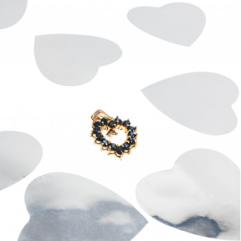 Sky Jewelry Золотой кулон с камнями  Сапфир и бриллиантом