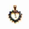 Sky Jewelry Золотой кулон с камнями  Сапфир и бриллиантом