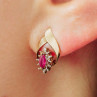 Sky Jewelry Золотые серьги 10К (417 проба ) с  Рубином и Бриллиантами