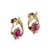 Sky Jewelry Золотые серьги 10К (417 проба ) с  Рубином и Бриллиантами