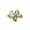 Sky Jewelry Золотой кулон 14К (585 проба)  с Топазом Перидотом и бриллиантами *Бабочка*
