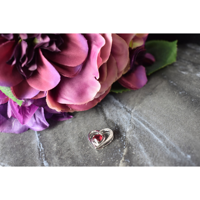 Sky Jewelry Серебряный кулон с камнем Шпинель и фианитами 925 пробы