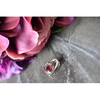 Sky Jewelry Серебряный кулон с камнем Шпинель и фианитами 925 пробы