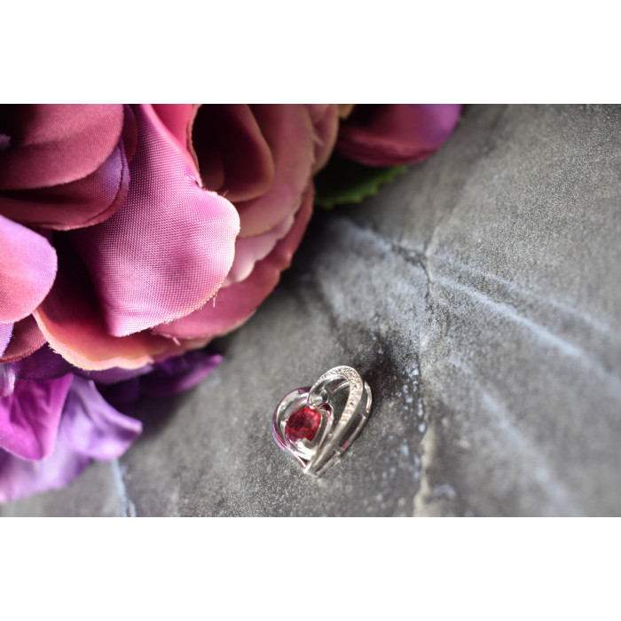 Sky Jewelry Серебряный кулон с камнем Шпинель и фианитами 925 пробы