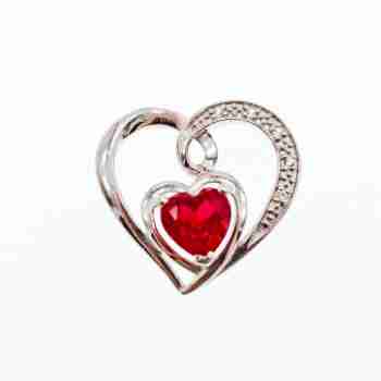 Sky Jewelry Серебряный кулон с камнем Шпинель и фианитами 925 пробы