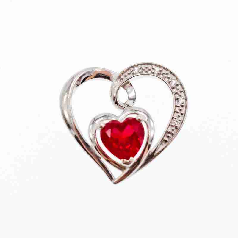 Sky Jewelry Серебряный кулон с камнем Шпинель и фианитами 925 пробы