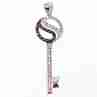 Sky Jewelry Серебряный кулон 925 проба с черными и белыми Фианитами  *Ключик*