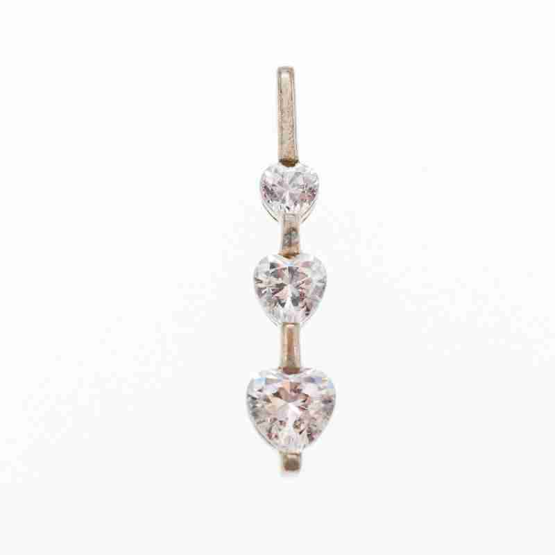 Sky Jewelry Серебряный кулон 925 проба с фианитами  *3 Сердца*