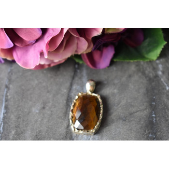 Sky Jewelry Серебряный кулон с камнем Тигровый Глаз