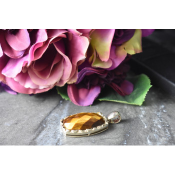 Sky Jewelry Серебряный кулон с камнем Тигровый Глаз