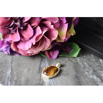 Sky Jewelry Серебряный кулон с камнем Тигровый Глаз