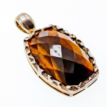 Sky Jewelry Серебряный кулон с камнем Тигровый Глаз