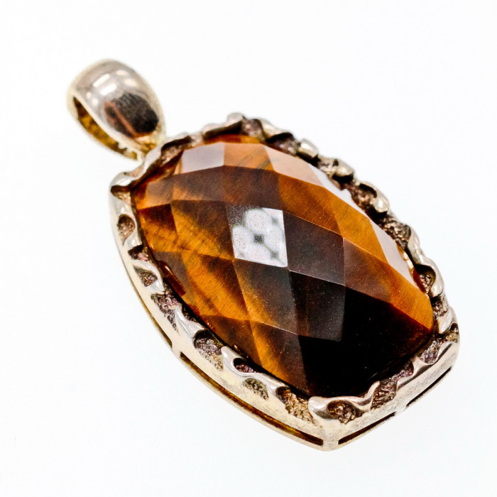 Sky Jewelry Серебряный кулон с камнем Тигровый Глаз