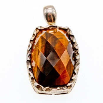 Sky Jewelry Серебряный кулон с камнем Тигровый Глаз