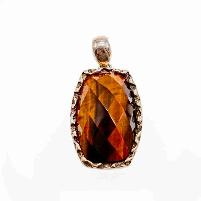 Sky Jewelry Серебряный кулон с камнем Тигровый Глаз