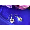 Sky Jewelry Серебряные серьги с гранатом *Сердце* 925 проба
