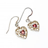 Sky Jewelry Серебряные серьги с гранатом *Сердце* 925 проба