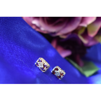 Sky Jewelry Серебряные серьги с Альмандином и камнями черная Шпинель