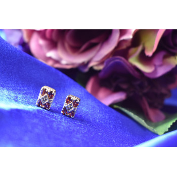 Sky Jewelry Серебряные серьги с Альмандином и камнями черная Шпинель