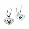 Sky Jewelry Серебряные серьги  с  Сапфиром 925 проба  *Сердце*