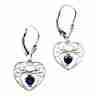 Sky Jewelry Серебряные серьги  с  Сапфиром 925 проба  *Сердце