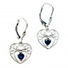 Sky Jewelry Серебряные серьги  с  Сапфиром 925 проба  *Сердце*