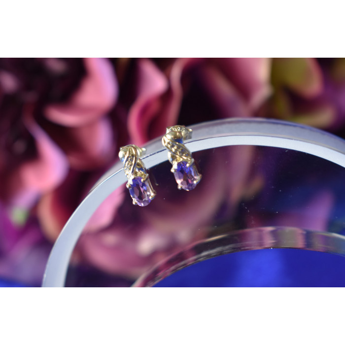 Sky Jewelry Серебряные серьги с Пурпурным Иолитом  925 проба