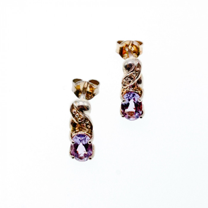 Sky Jewelry Серебряные серьги с Пурпурным Иолитом  925 проба