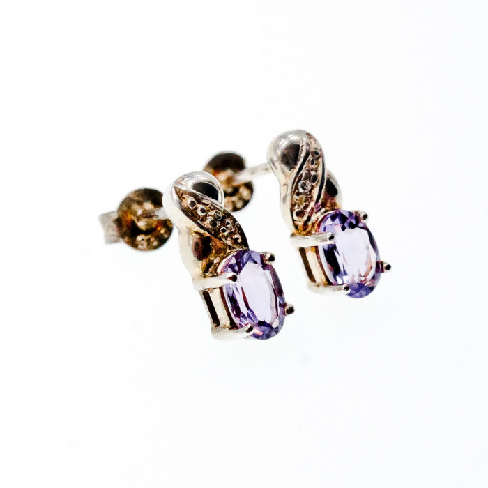 Sky Jewelry Серебряные серьги с Пурпурным Иолитом  925 проба