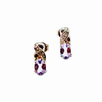 Sky Jewelry Серебряные серьги с Пурпурным Иолитом  925 проба