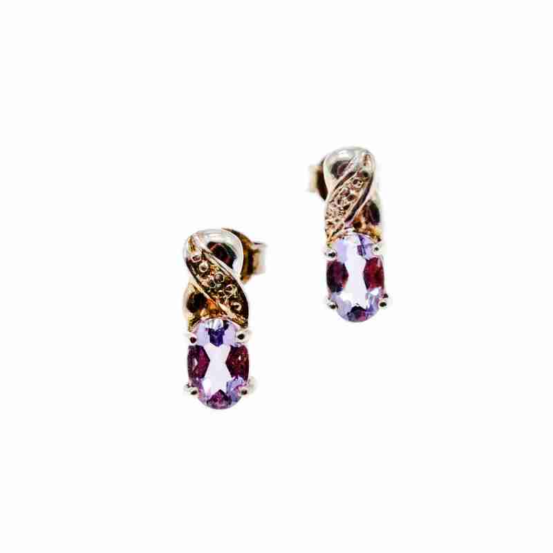 Sky Jewelry Серебряные серьги с Пурпурным Иолитом  925 проба