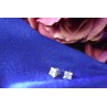 Sky Jewelry Серебряные серьги-гвоздики с Фианитом *Квадрат