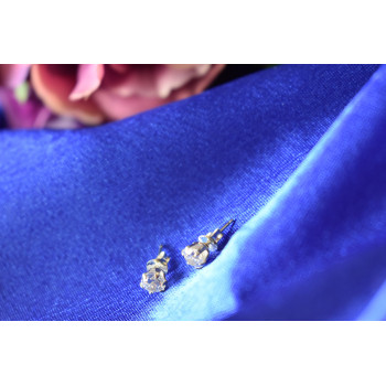 Sky Jewelry Серебряные серьги-гвоздики с Фианитом  *Круг*