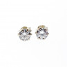 Sky Jewelry Серебряные серьги-гвоздики с Фианитом  *Круг*