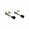 Sky Jewelry Серебряные серьги с черным нефритом и камнями Морион 925 проба 