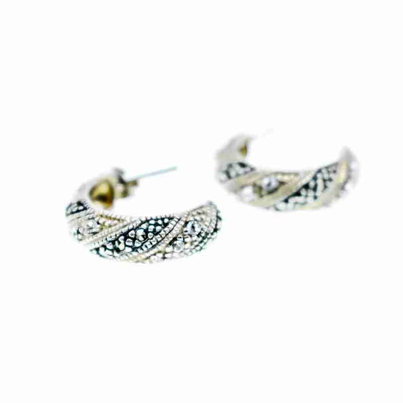 Sky Jewelry Серебряные серьги 925 пробы с фианитами и камнями Морион