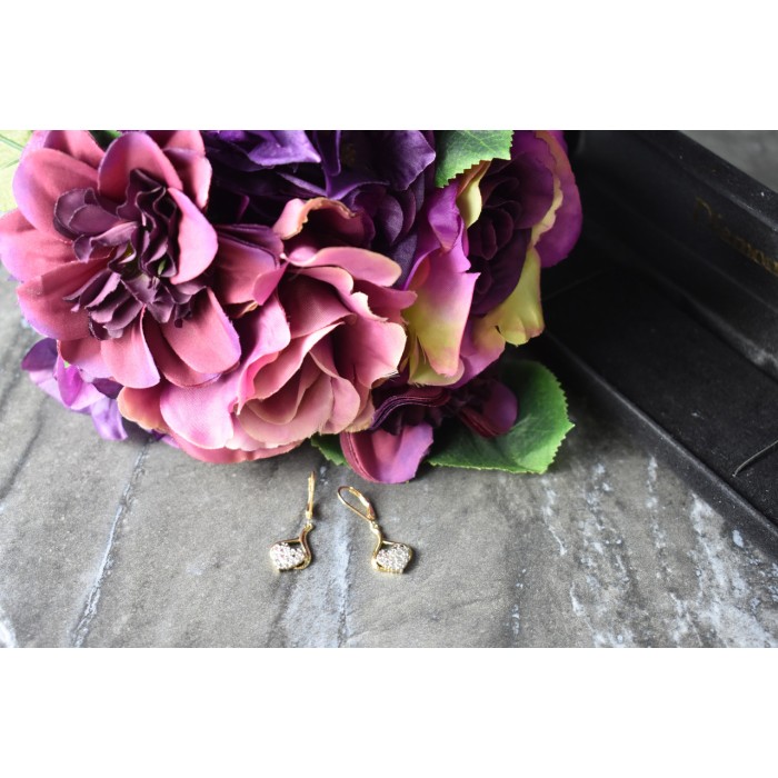 Sky Jewelry Серебряные серьги в позолоте 925 проба  *Сердце