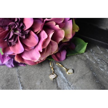 Sky Jewelry Серебряные серьги в позолоте 925 проба  *Сердце