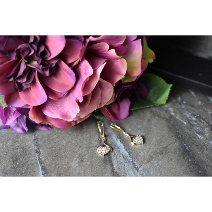 Sky Jewelry Серебряные серьги в позолоте 925 проба  *Сердце