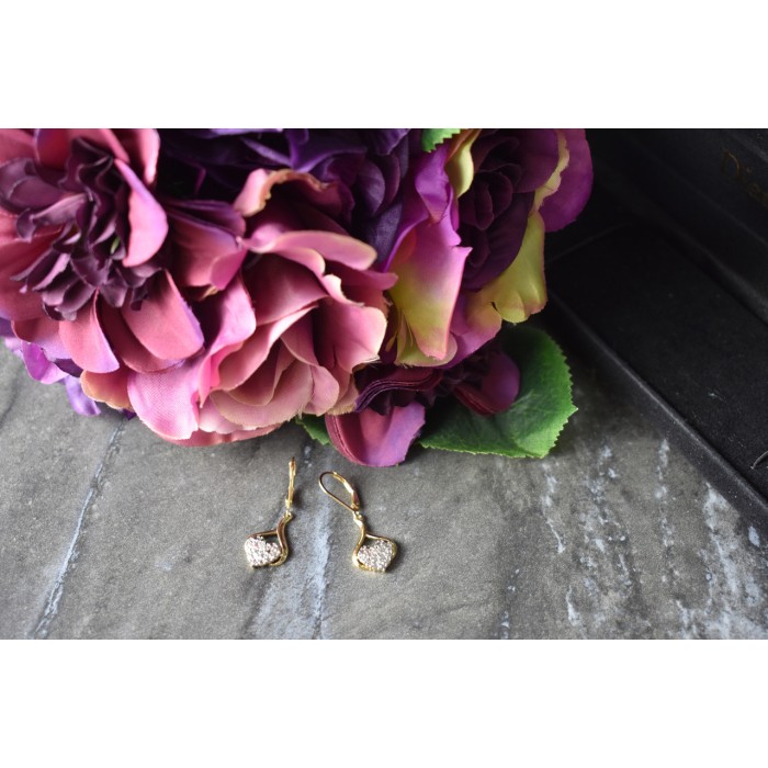 Sky Jewelry Серебряные серьги в позолоте 925 проба  *Сердце