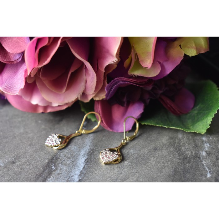 Sky Jewelry Серебряные серьги в позолоте 925 проба  *Сердце